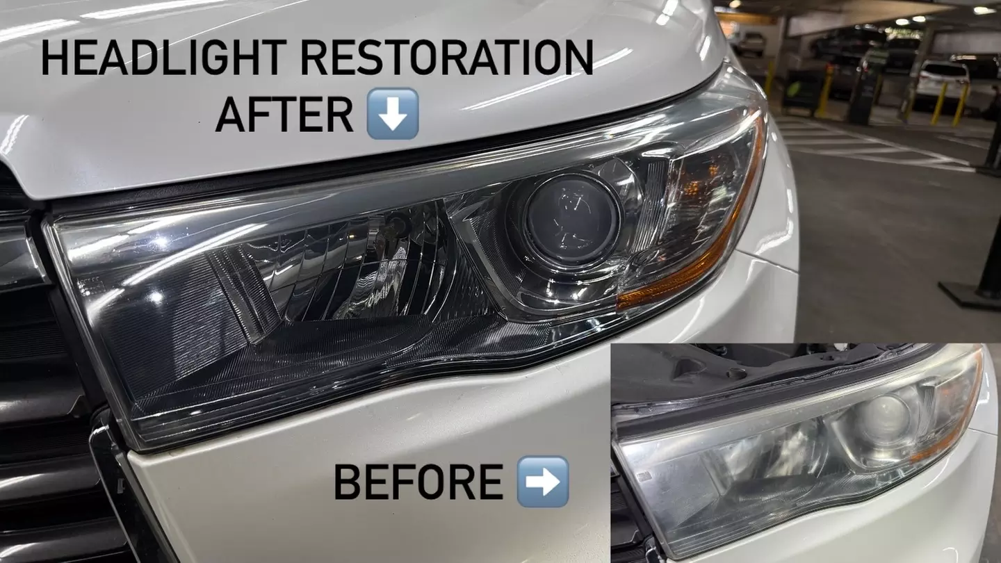 Headlight restoration with eco-friendly technology