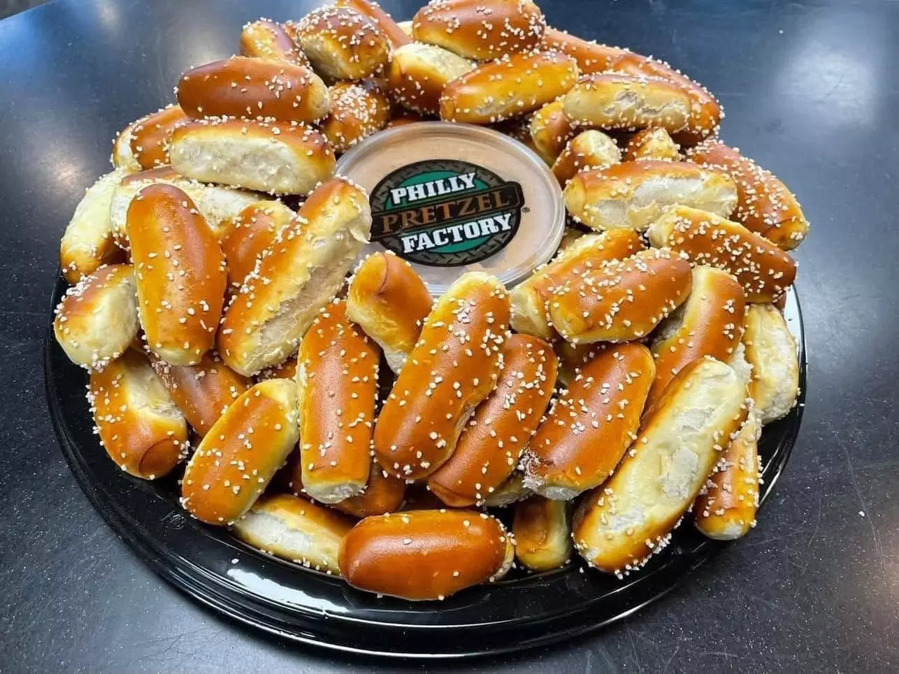 Grab Classic Pretzel Rivet Trays or Mini Dog Bites, Perfect for Any Gathering or Event (Up to 25% Off)