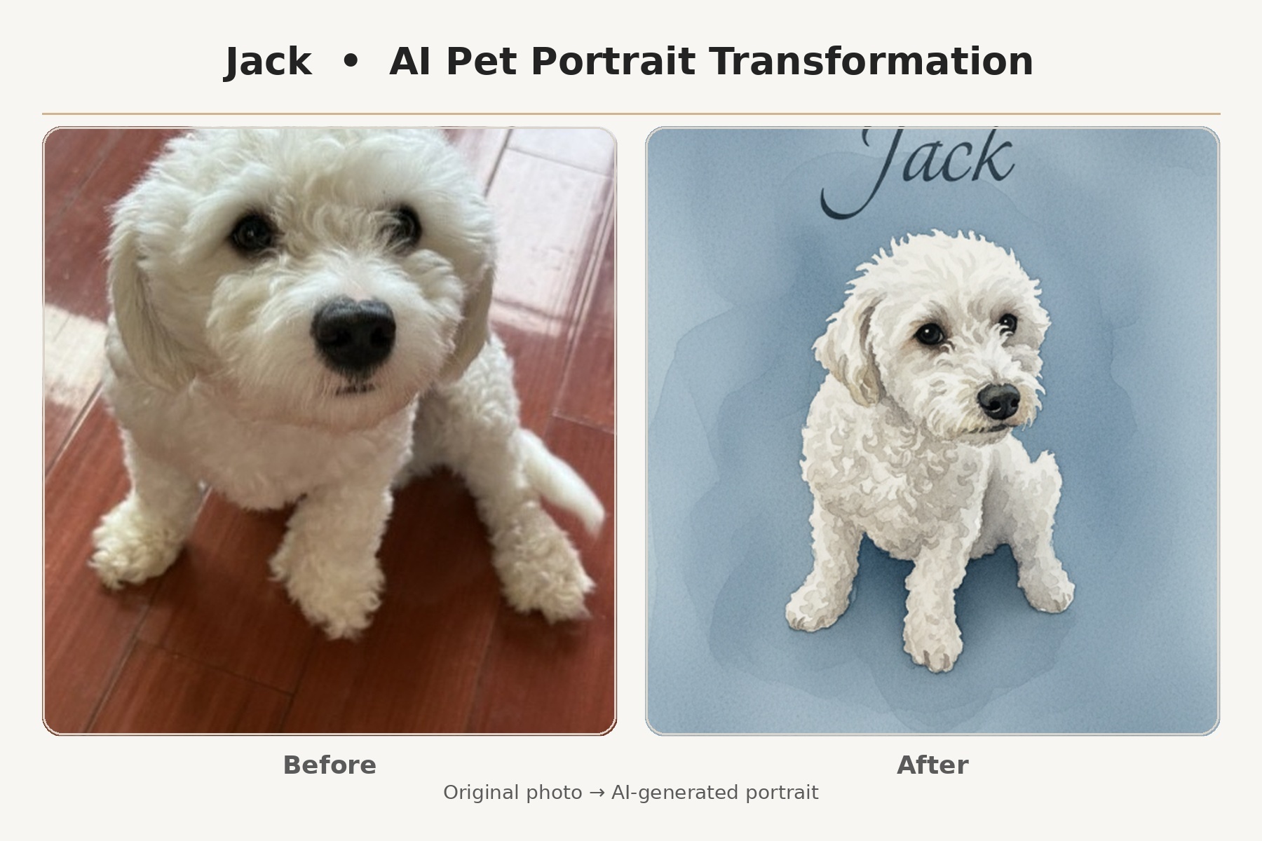 Turn Your Pet into Art – AI Pet Portraits in 10 or 25 Styles (In-App)