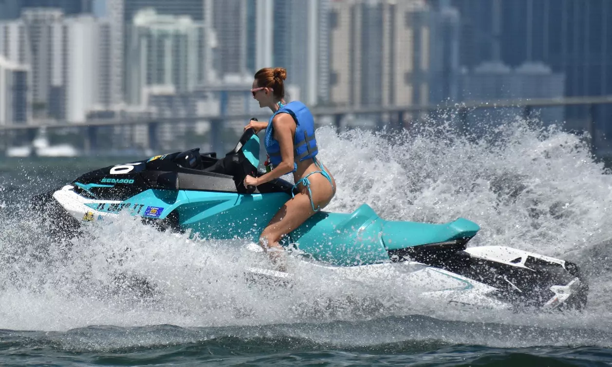 1hr Jet Ski Ride, Jet Ski Tour, Jet Ski w/ Parasail Promo Pass, & More