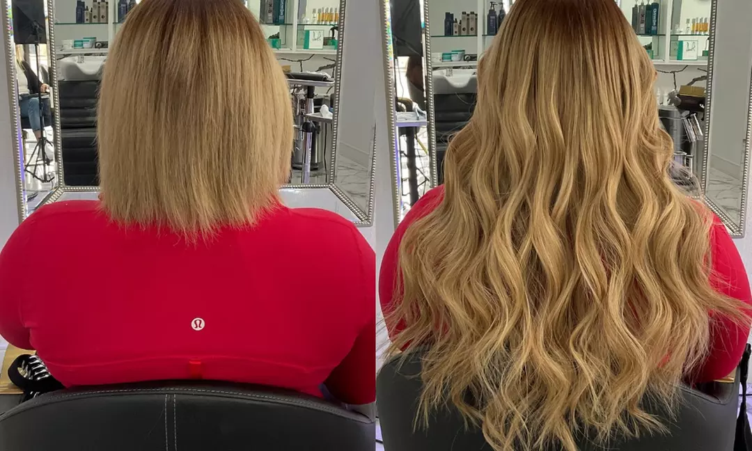 Full or Partial Head Tape-In Extensions with Trim & Style