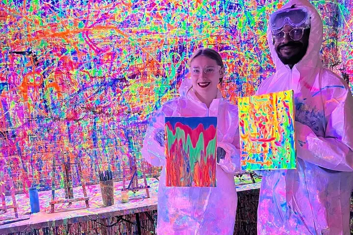 Glow in the Dark Splatter Paint Experience