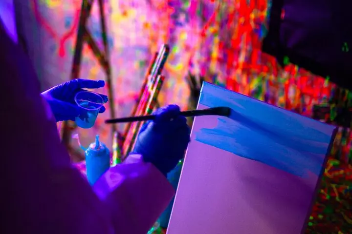 Glow in the Dark Splatter Paint Experience