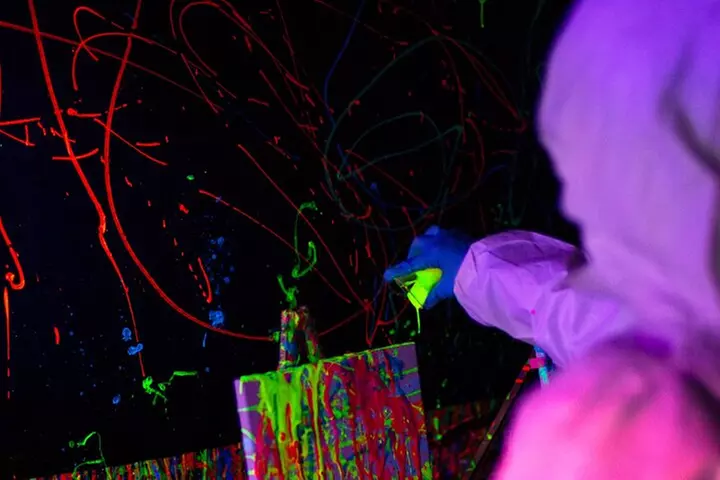 Glow in the Dark Splatter Paint Experience