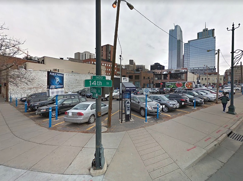 Parking at 1406-1416 Blake St. Lot