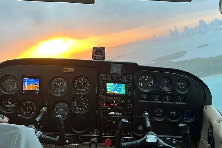 Miami Beach Night Lights Airplane Tour with Champagne 50 Mins