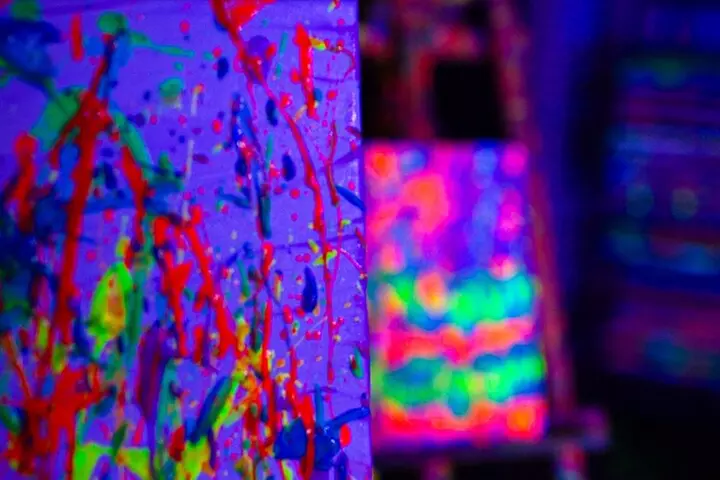Glow in the Dark Splatter Paint Experience