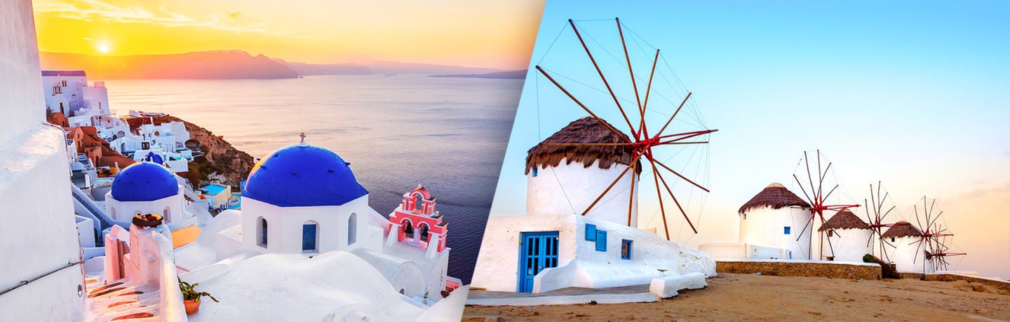 ✈ KYKLADEN | Von Mykonos nach Santorin - Combiné Mykonos, Paros, Sa...