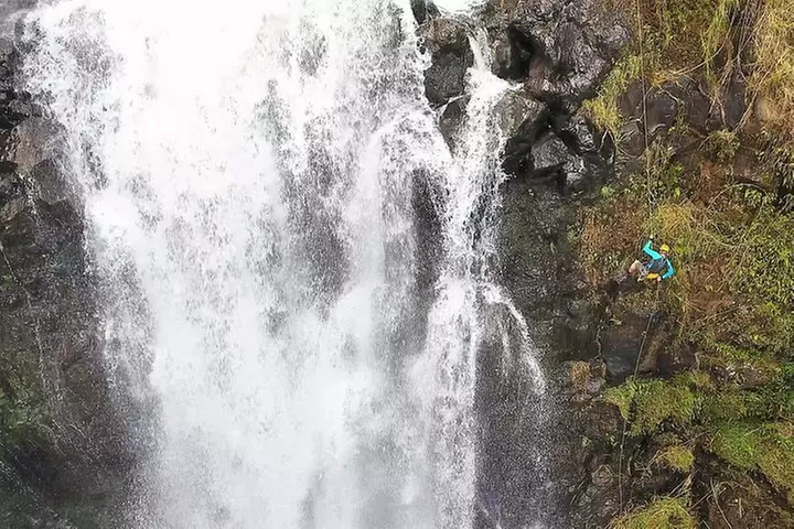 Waterfall Rappelling at Kulaniapia Falls: 120 Foot Drop, 15 Minutes...