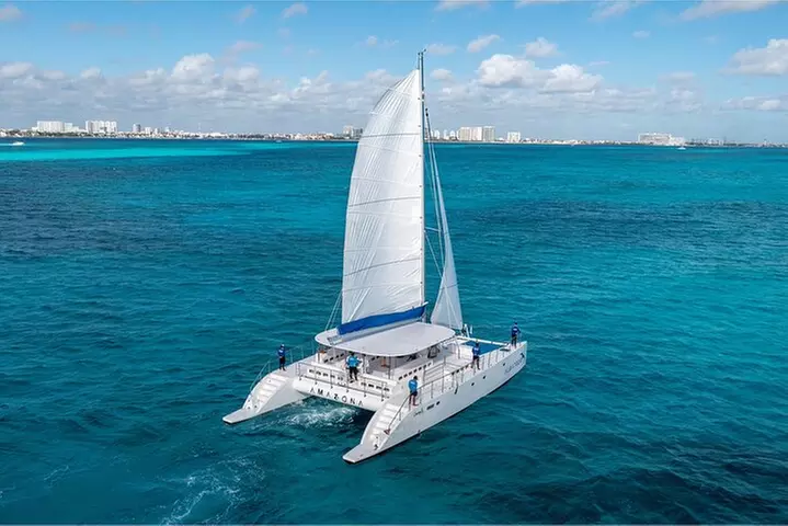 Isla Mujeres Catamaran from playa del carmen Open Bar Beach Club