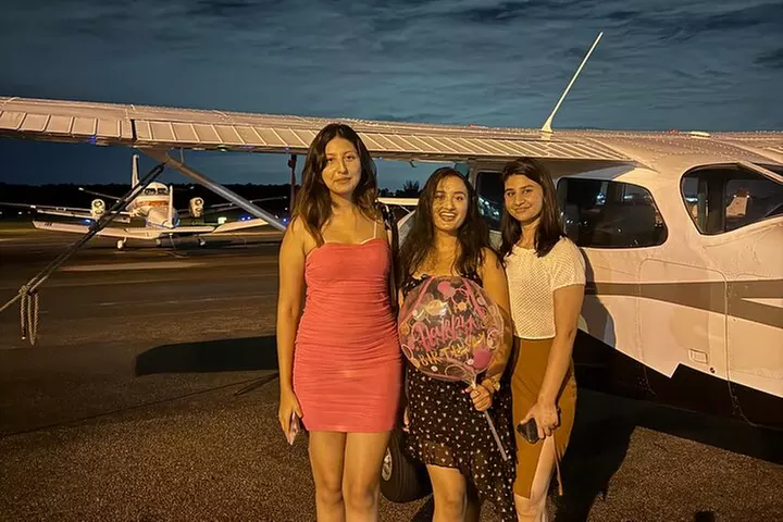 Miami Beach Night Lights Airplane Tour with Champagne 50 Mins