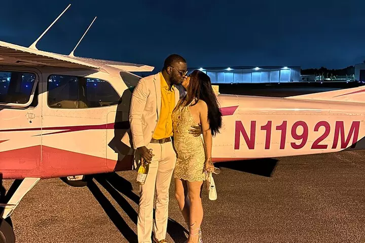 Miami Beach Night Lights Airplane Tour with Champagne 50 Mins