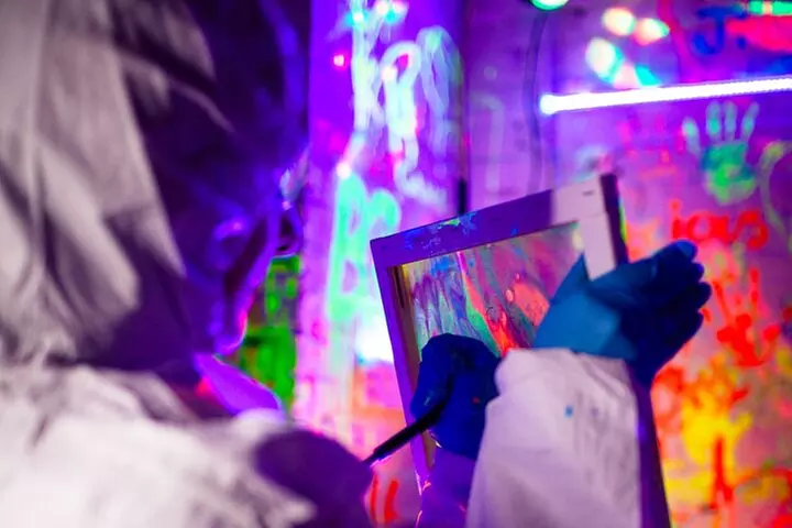 Glow in the Dark Splatter Paint Experience