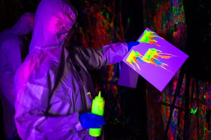 Glow in the Dark Splatter Paint Experience