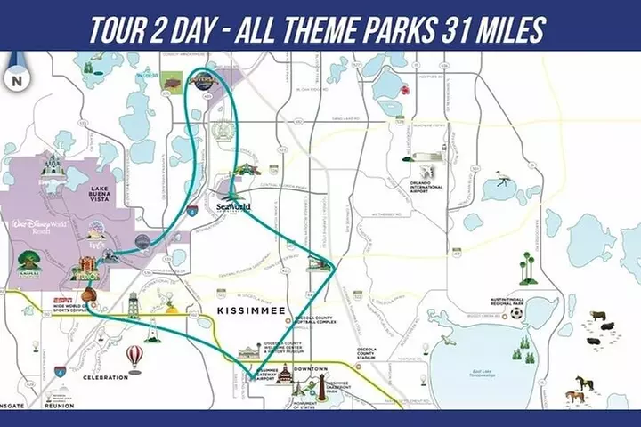 Day Flight 31 miles Helicopter Tour over all the Theme Parks