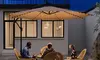 Costway 10FT Patio Solar-Lighted LED Cantilever Offset Umbrella W/ Crank Tilt