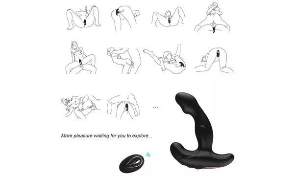 12 Speeds Prostate Massager Anal Plug Vibrator Remote Control Waterproof Sex Toy - Second Medium