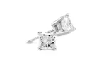 Paris Jewelry 14k Gold Princess Cut Created Diamond Stud Earrings Men & Women