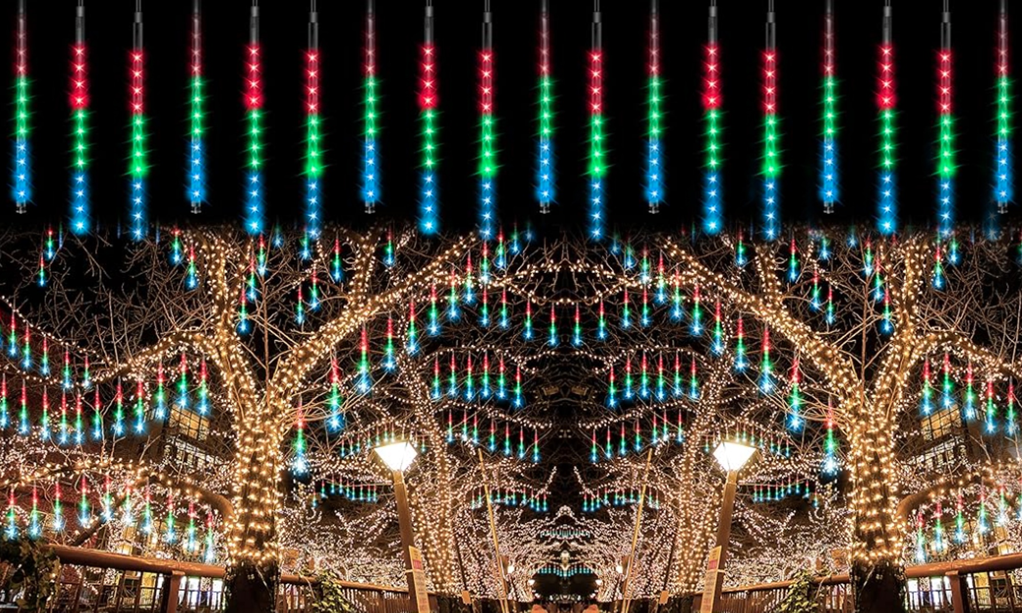 LED Outdoor Waterproof Christmas Lights Meteor Shower Tree Lights