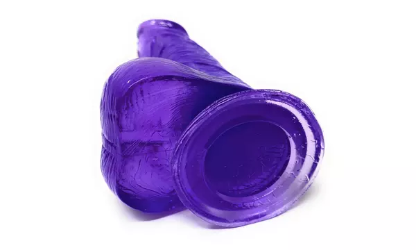 Suction Cup Dildo With B Flexible Waterproof Purple 6.7 Inch - Second Medium