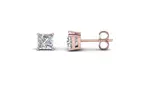 Paris Jewelry 14k Gold Princess Cut Created Diamond Stud Earrings Men & Women