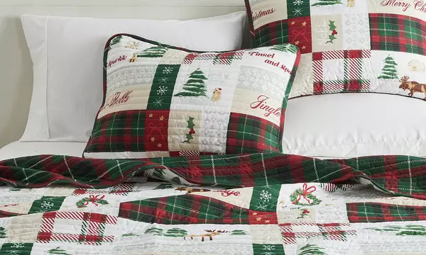 Cheerful Colorful Christmas Quilt Set - Second Medium