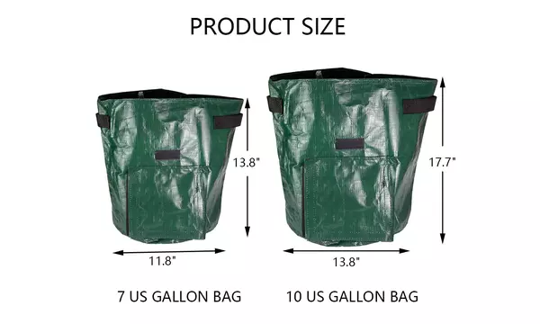 7/10 Gallon Heavy Duty Garden Potato Grow Bags Pots with Handles - Second Medium