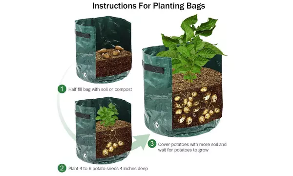 7/10 Gallon Heavy Duty Garden Potato Grow Bags Pots with Handles - Second Medium