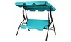 Costway Patio 3 Seats Canopy Swing Glider Hammock Cushioned Backyard Blue