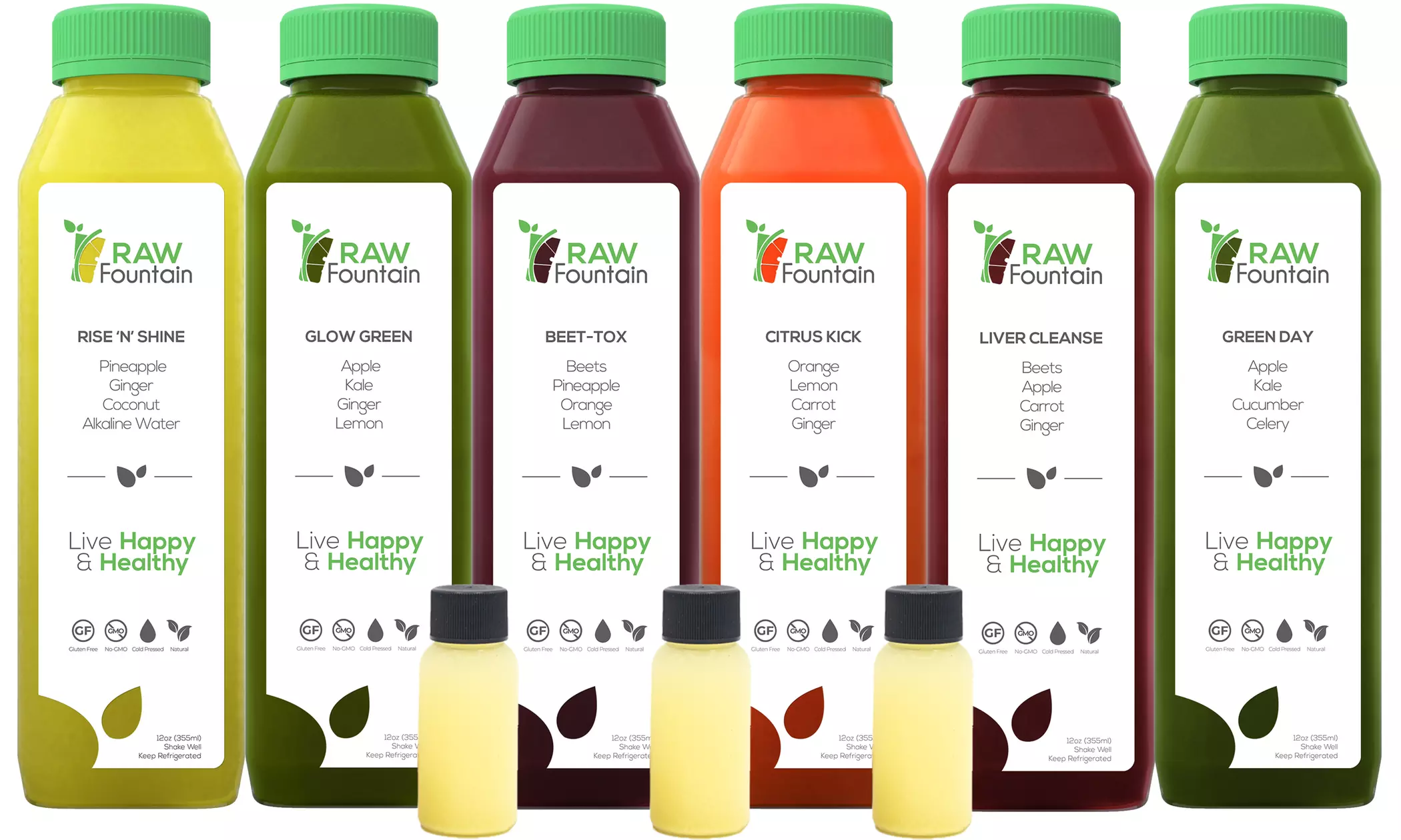 Juice Cleanse Detox - Raw Fountain - All Natural -Cold Pressed  - 1 3 5 7 Day - Primary Image