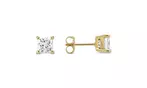 Paris Jewelry 14k Gold Princess Cut Created Diamond Stud Earrings Men & Women