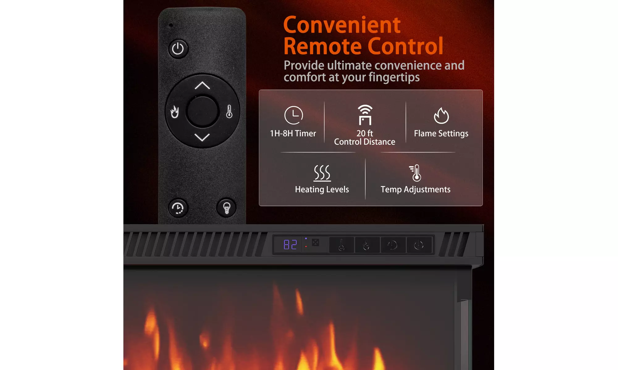 Costway 3-Sided Electric Fireplace Insert: 12 Flame Colors