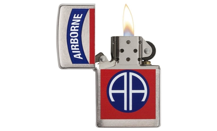 Zippo Us Army Nd Airborne Lighter Brushed Chrome Groupon