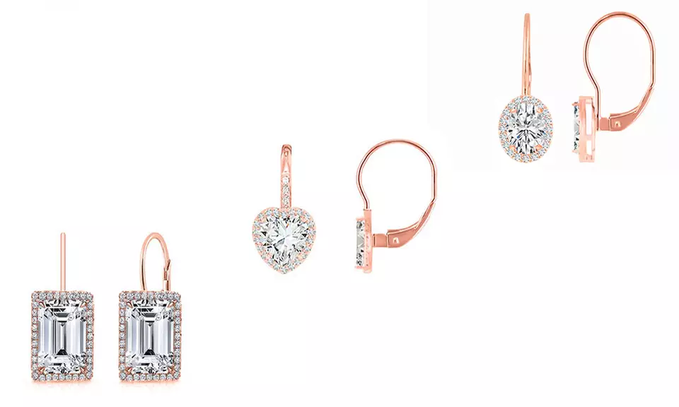 Dazzling Crystal Leverback Earrings by Swarovski (Multiple Cuts & Carats)