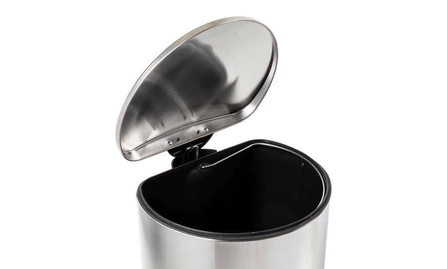 Liter Stainless Steel Semi Round Step Trash Can Groupon