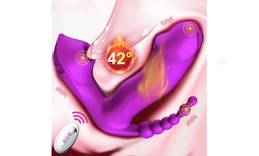 3 In 1 Remote Wearable Panties Dildo Vibrator G Spot Sucking Massager