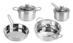 NewHome Stainless Steel Cookware Set Induction-Ready Pots & Pans Set (7-Piece)