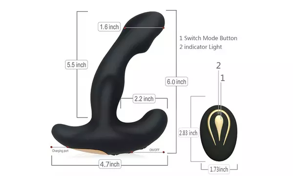 12 Speeds Prostate Massager Anal Plug Vibrator Remote Control Waterproof Sex Toy - Second Medium