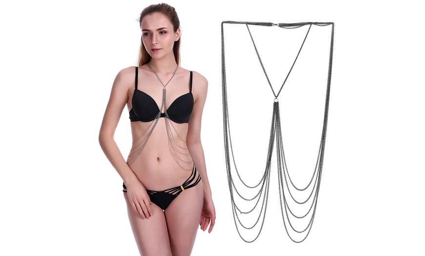 Women S Sexy Multilayer Slave Chest Breast Chain Summer Bikini Body