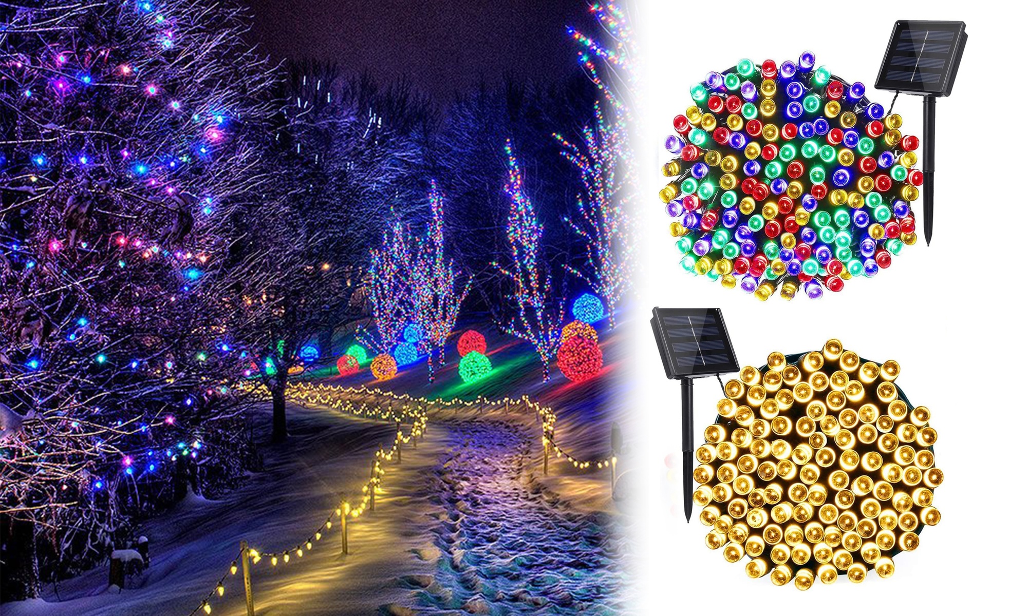 72Ft Solar Xmas Lights 200 LED Solar String Lights for Christmas Party Decor