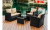 Nestl 4-Piece Outdoor Wicker Patio Furniture Conversation Set