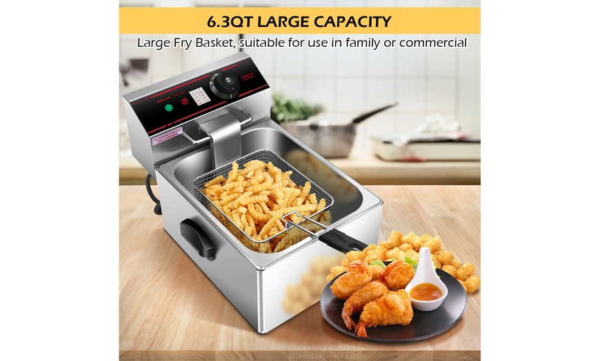 Costway W Deep Fryer Electric Commercial Tabletop Frying W Basket