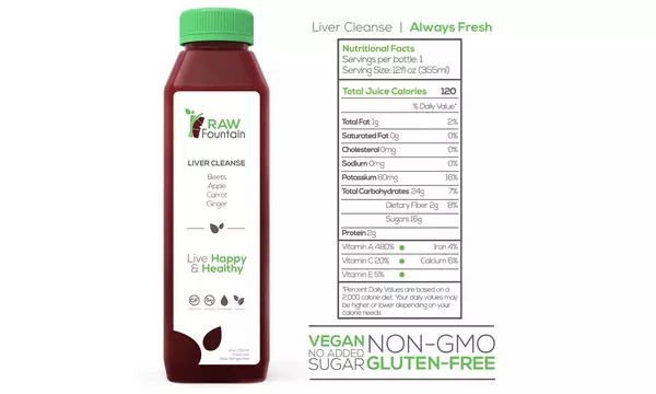 Juice Cleanse Detox - Raw Fountain - All Natural -Cold Pressed  - 1 3 5 7 Day - Second Medium