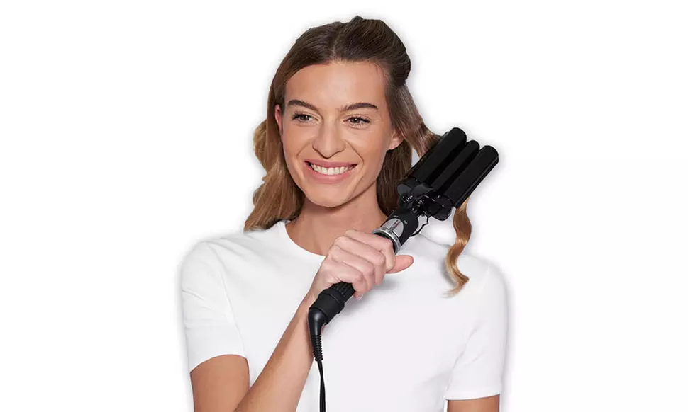 BabylissPRO Porcelain Ceramic Hair Dryer, Triple Barrel Waver & Curling Iron Set