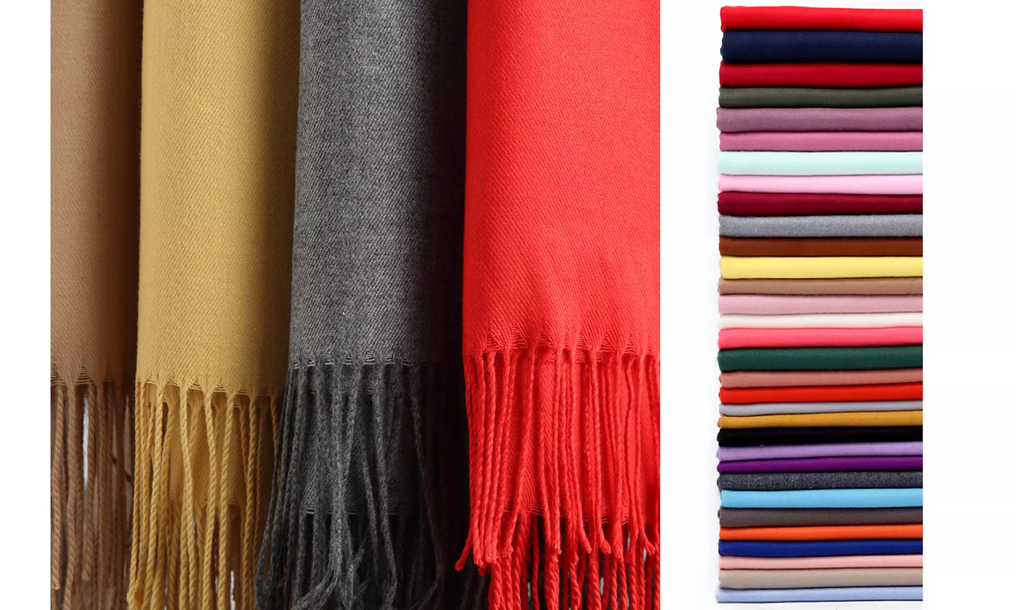 Cashmere Shawls With Soft Fringe - Primary Image