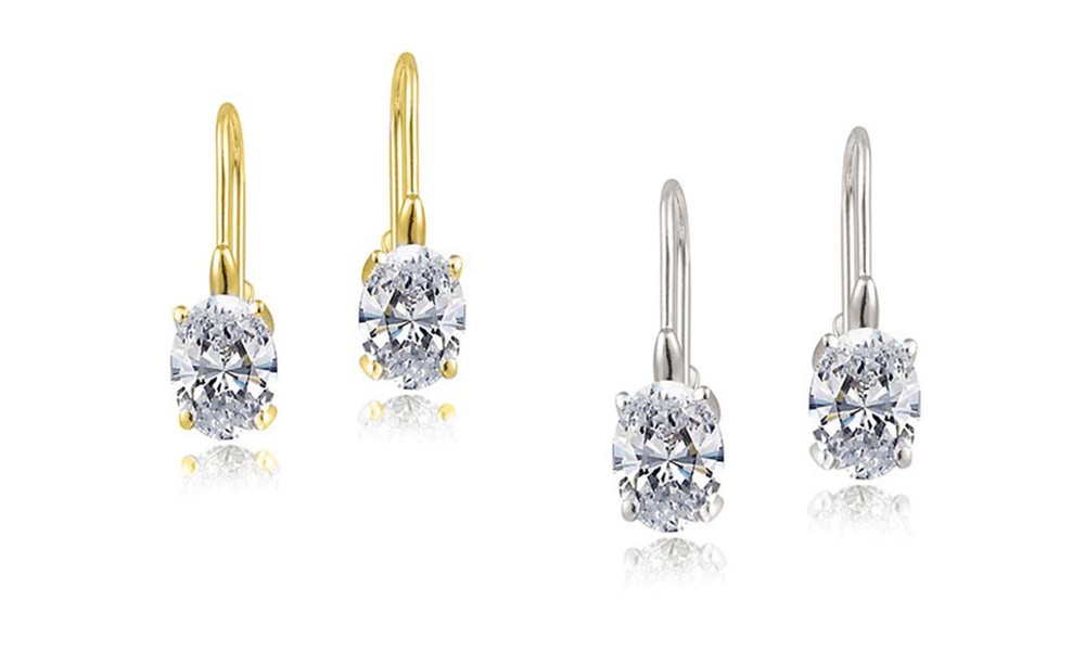 Dazzling Crystal Leverback Earrings by Swarovski (Multiple Cuts & Carats)