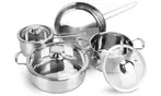 NewHome Stainless Steel Cookware Set Induction-Ready Pots & Pans Set (7-Piece)