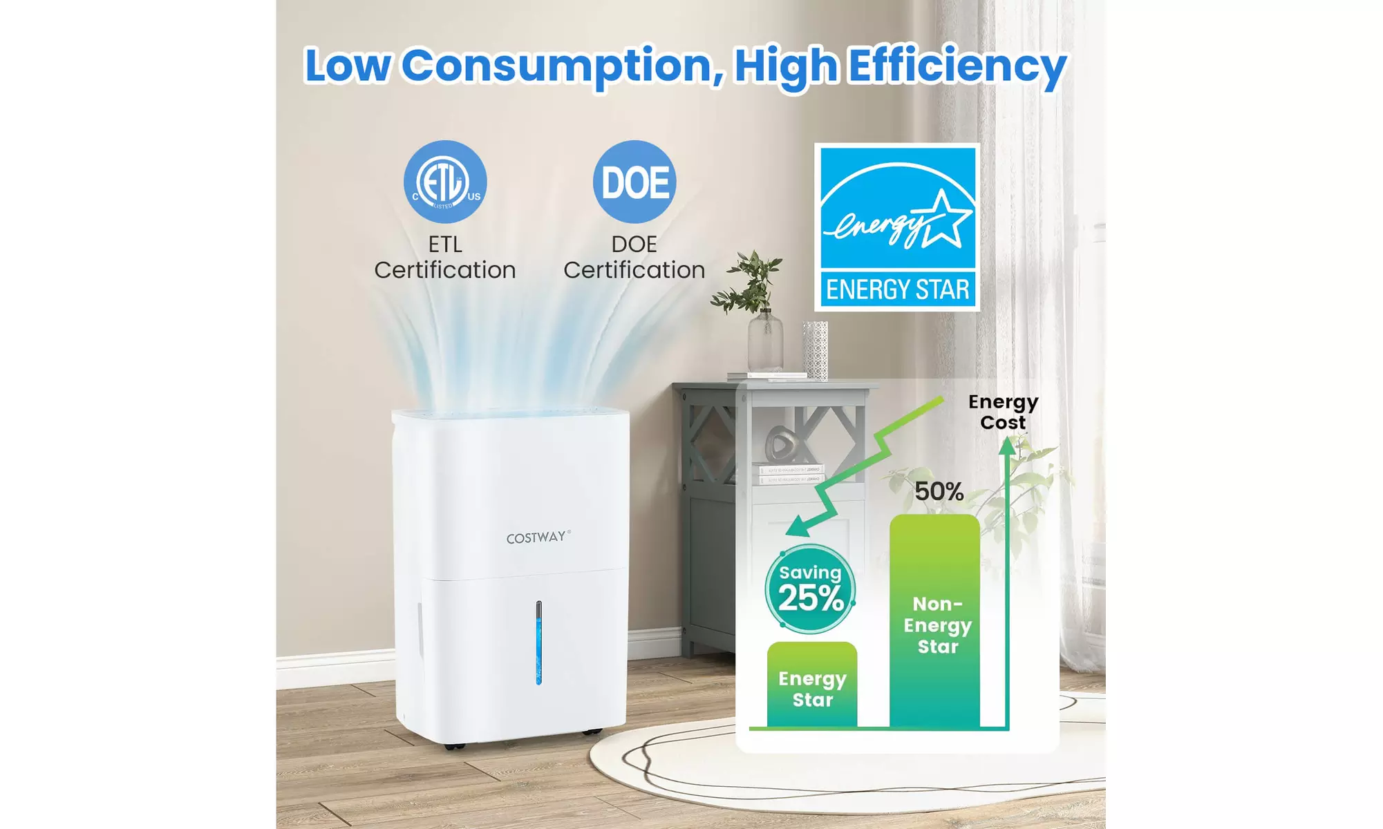 Costway Energy Star Dehumidifier: Eliminate excess moisture