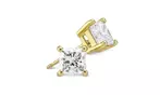 Paris Jewelry 14k Gold Princess Cut Created Diamond Stud Earrings Men & Women