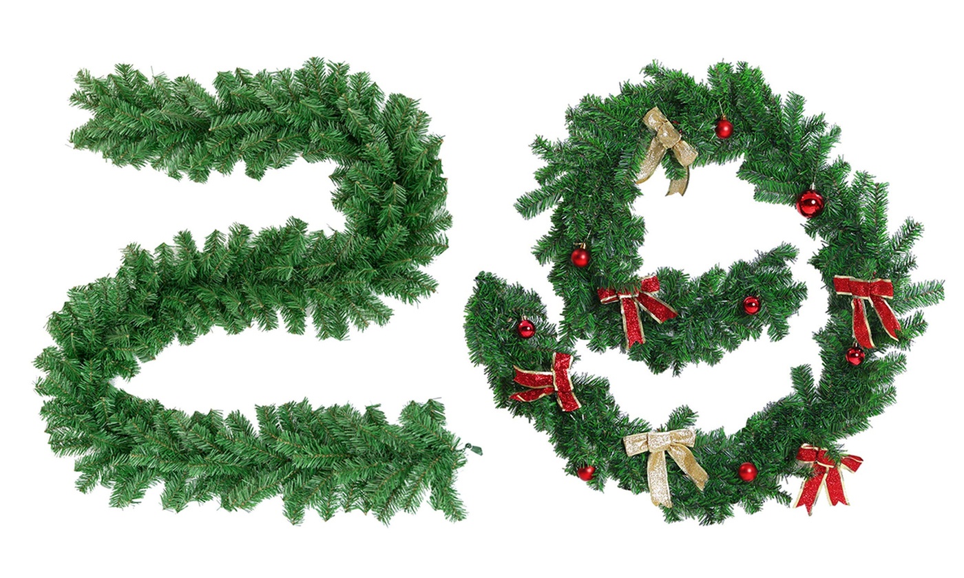 9ft Christmas Green Pine Tree Rattan Garland Wreath Door Wall Xmas Ornament
